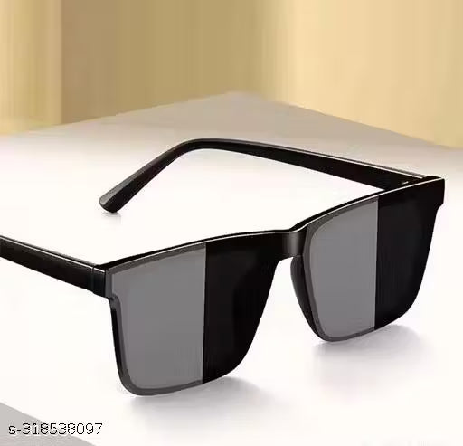 Men Black Fiber Square , UV Protected Iron Man Sunglasses (Pack of 1)