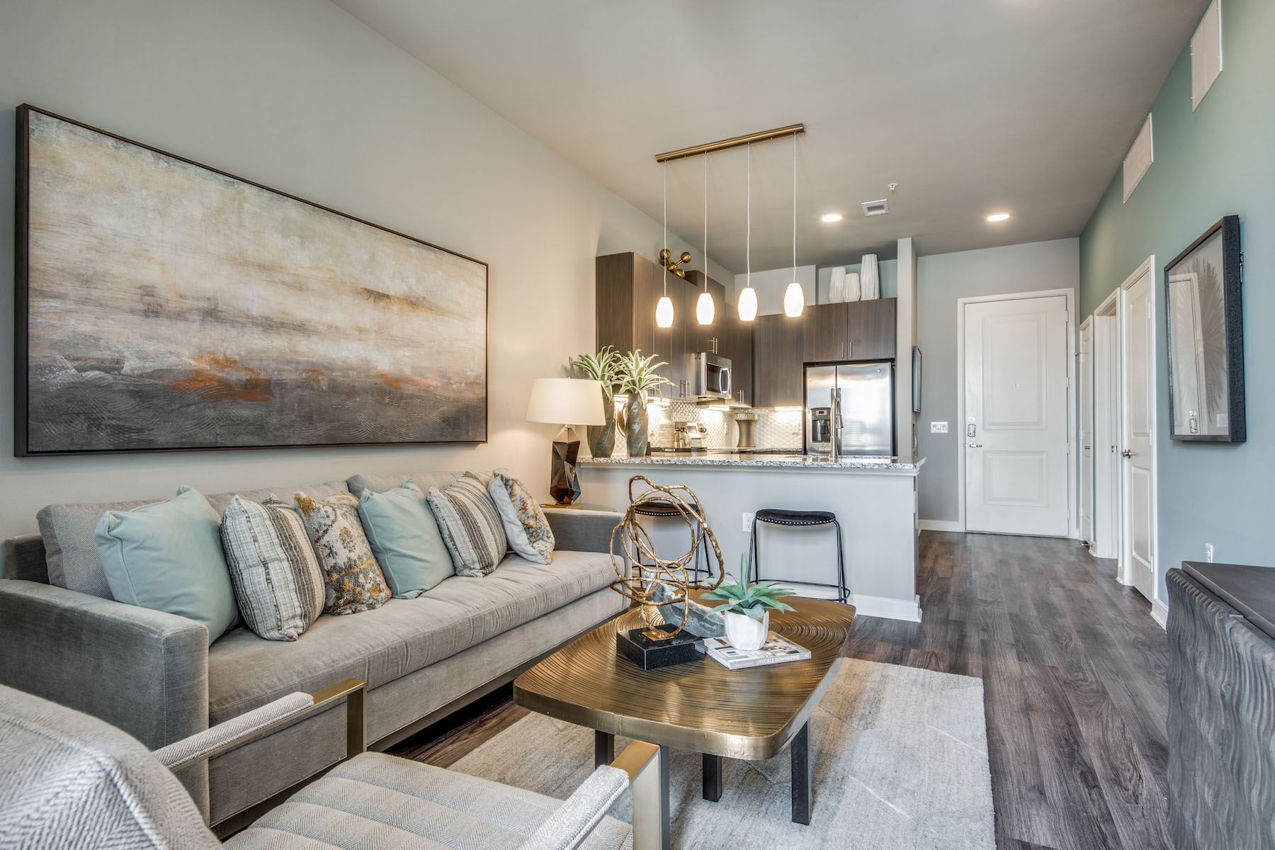 Jefferson Boardwalk living room and kitchen