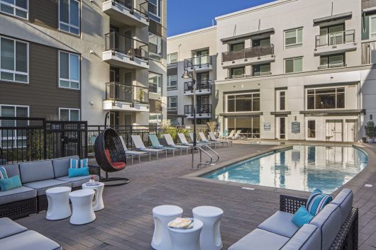 Jefferson Platinum Triangle pool and seating