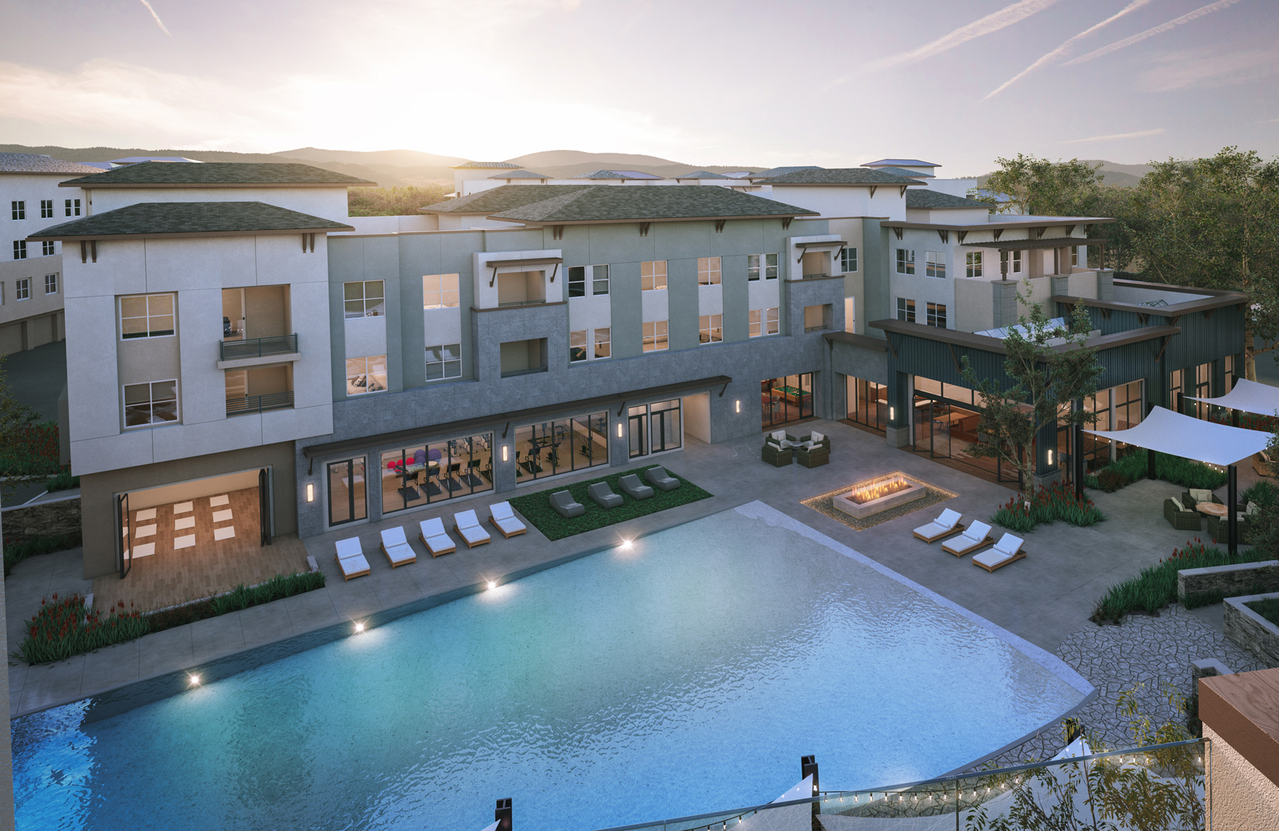 Jefferson Vista Canyon pool and exterior with horizon