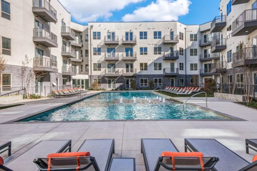 Jefferson Alpha West pool and exterior of building