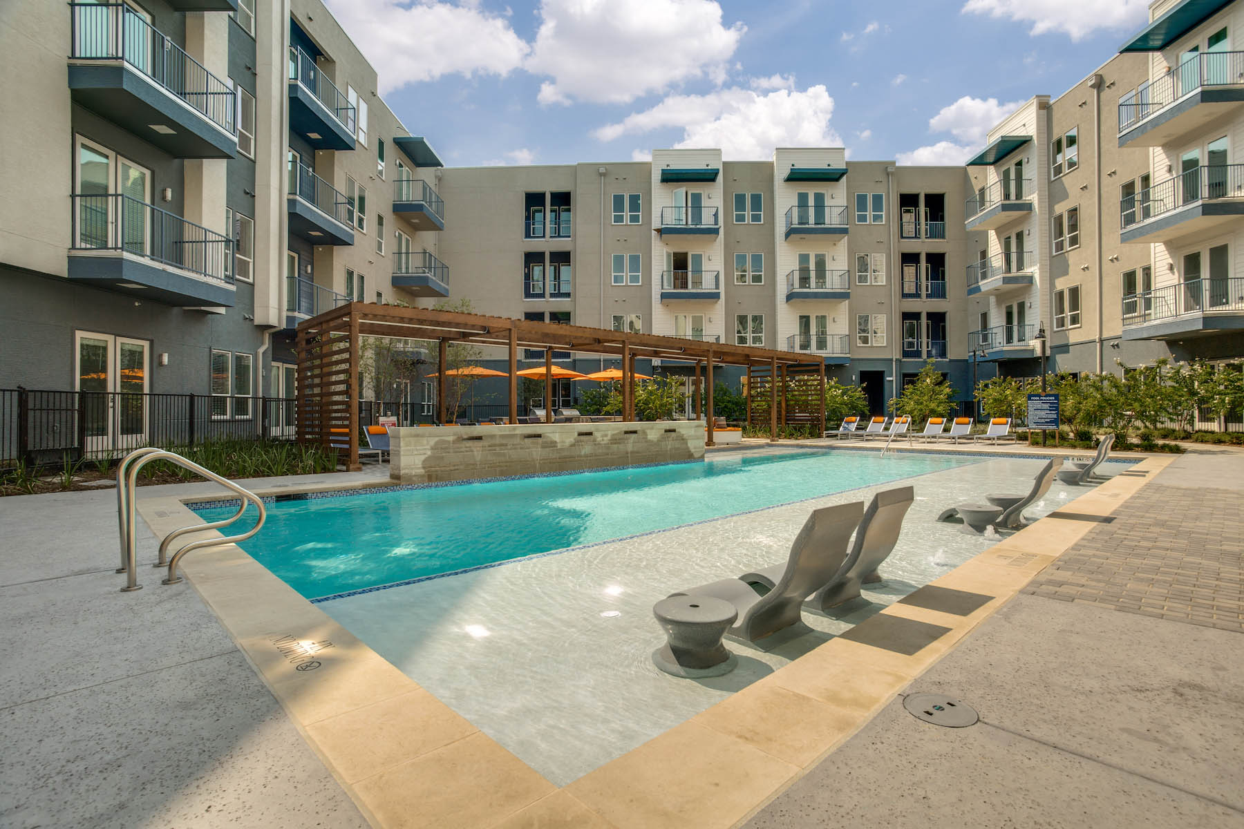 Jefferson Galatyn Park outdoor space and pool